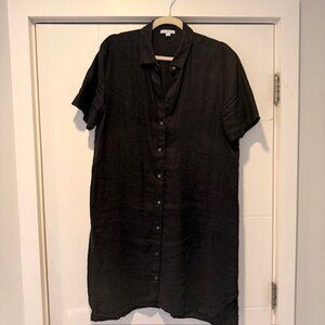 Great Condition Women's James Perse Linen Shirtdress, Black, Size 4 (US 12)
